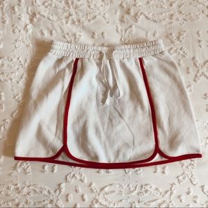 Red & White Terrycloth Skirt